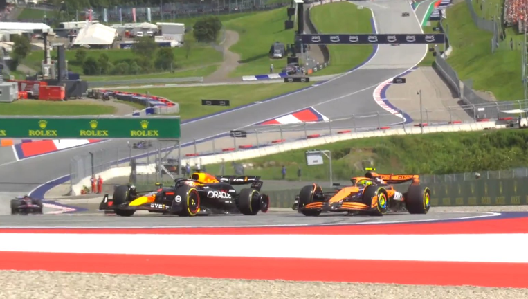 Зіткнення Ферстаппена й Норріса / Скріншот з відео Зіткнення Ферстаппена й Норріса / Скріншот з відео