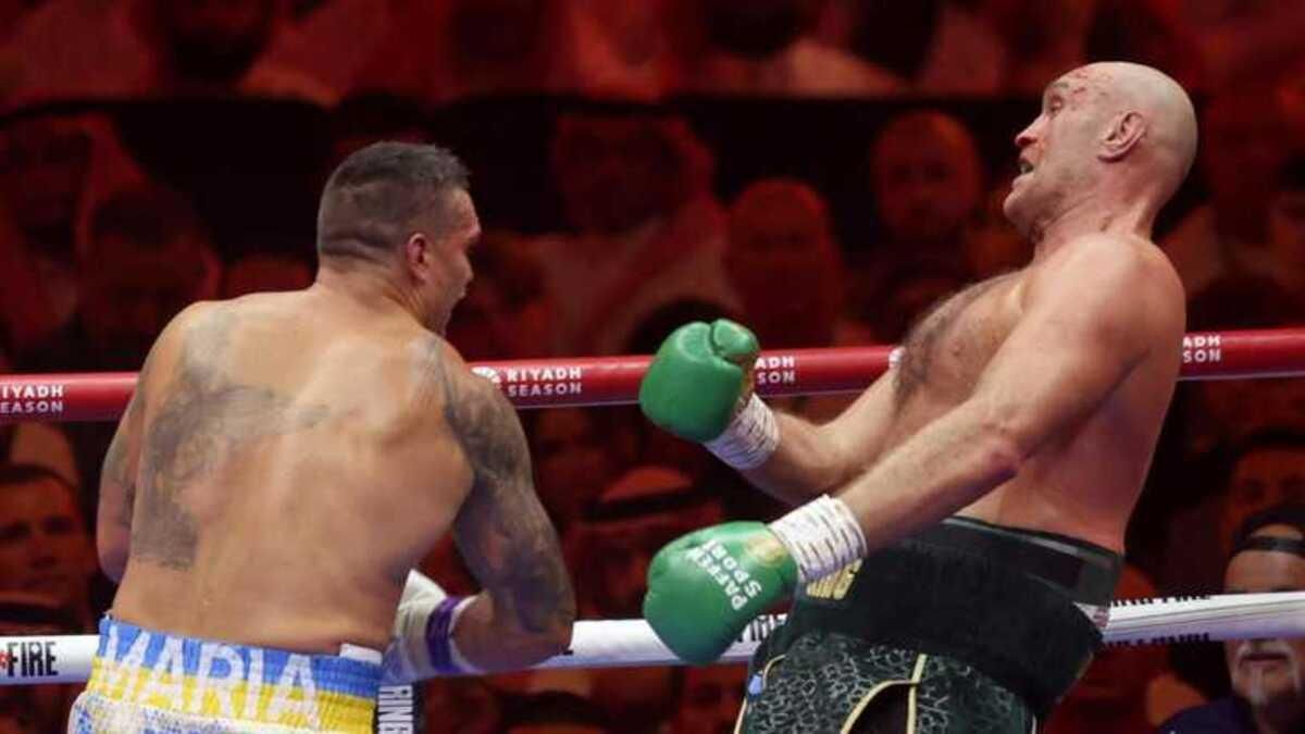 Александр Усик и Тайсон Фьюри/ Фото EFE