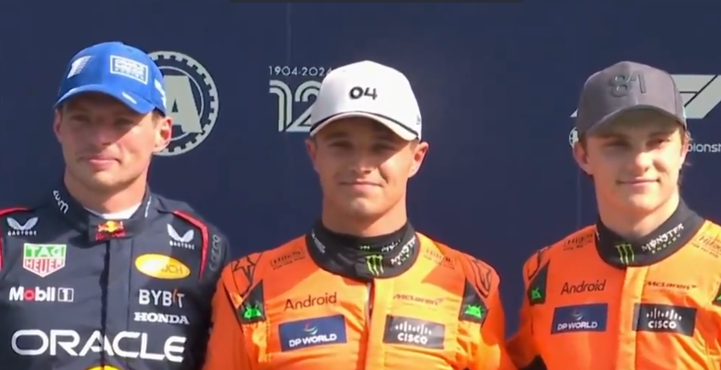Ферстаппен, Норріс та Піастрі / Скріншот з відео Ферстаппен, Норріс та Піастрі / Скріншот з відео