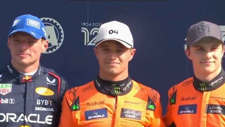 Ферстаппен, Норріс та Піастрі / Скріншот з відео Ферстаппен, Норріс та Піастрі / Скріншот з відео