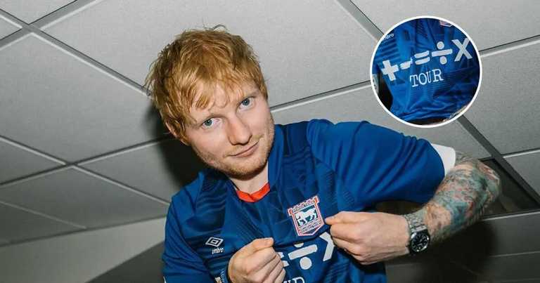 Ед Ширан у футболці Іпсвіча / фото: instagram.com/teddysphotos