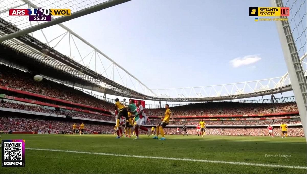 Арсенал обыграл Вулверхэмптон / Скриншот с трансляции Арсенал обыграл Вулверхэмптон / Скриншот с трансляции