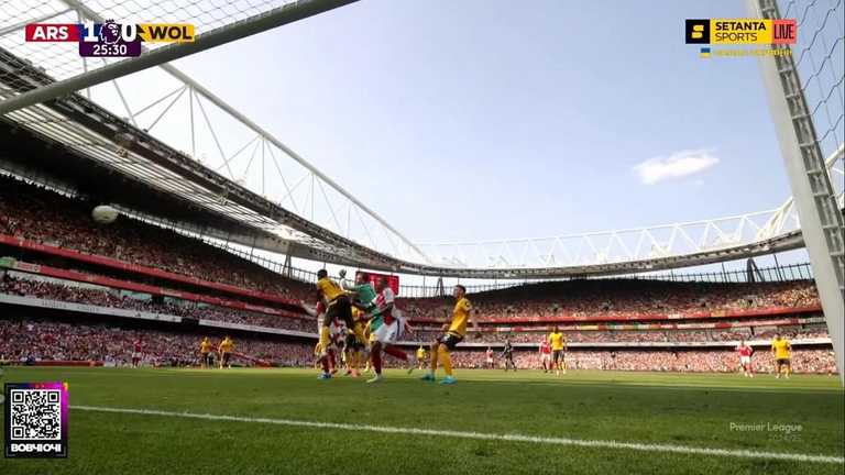 Арсенал обіграв Вулверхемптон / Скріншот з трансляції Арсенал обіграв Вулверхемптон / Скріншот з трансляції