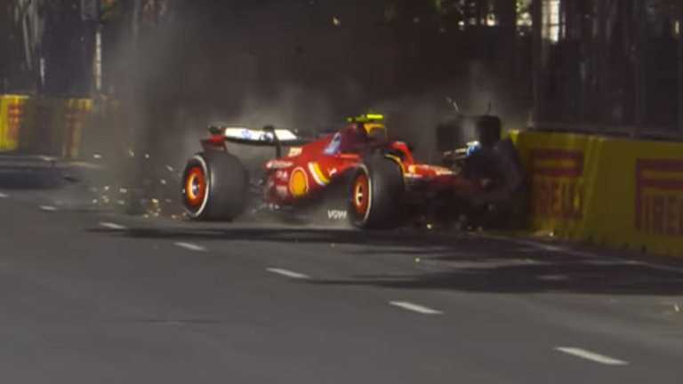 Зіткнення на Гран-прі Азербаджану / Скріншот з відео Зіткнення на Гран-прі Азербаджану / Скріншот з відео