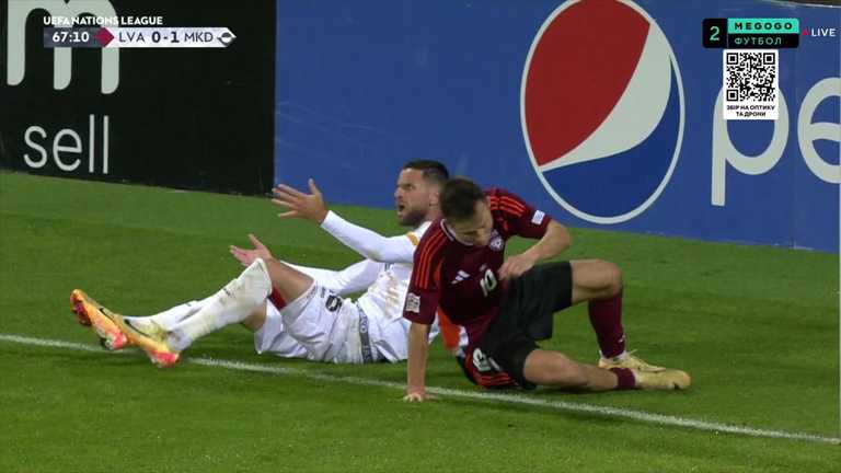 Латвия – Северная Македония / скриншот трансляции Латвия – Северная Македония / скриншот трансляции