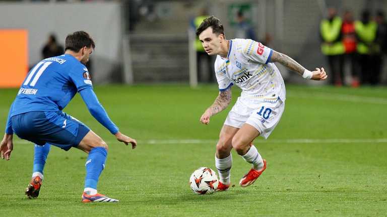 Микола Шапаренко у грі з Хоффенхаймом / ФК Динамо Микола Шапаренко у грі з Хоффенхаймом / ФК Динамо