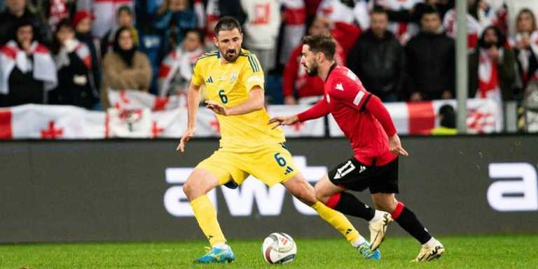 Іван Калюжний у матчі проти Грузії / фото Іван Калюжний у матчі проти Грузії / фото