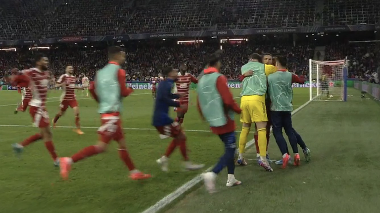 Гравці Бреста святкують гол / Скріншот з відео Гравці Бреста святкують гол / Скріншот з відео