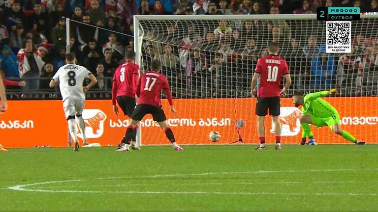Албанія перемогла Грузію / Скріншот з трансляції Албанія перемогла Грузію / Скріншот з трансляції