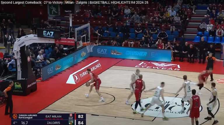 Жальгіріс здолав Мілан / Скріншот з трансляції Жальгіріс здолав Мілан / Скріншот з трансляції