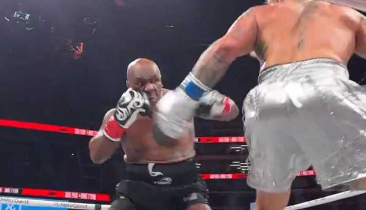 Майк Тайсона проти Джейка Пола / Скріншот з трансляції Майк Тайсона проти Джейка Пола / Скріншот з трансляції