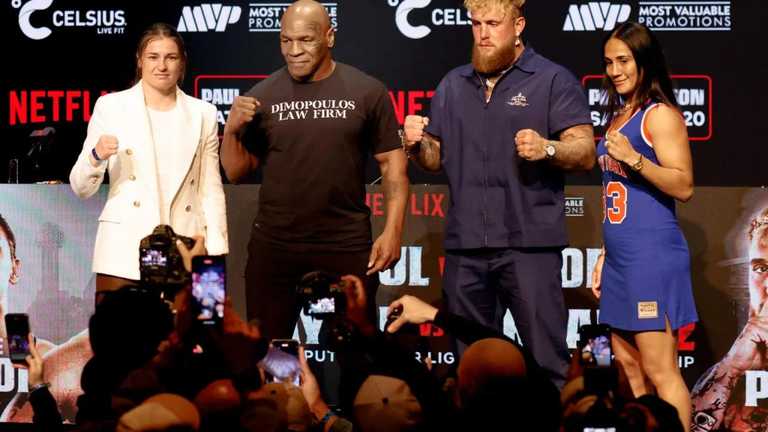 Майк Тайсон и Джейк Пол / фото EFE Майк Тайсон и Джейк Пол / фото EFE