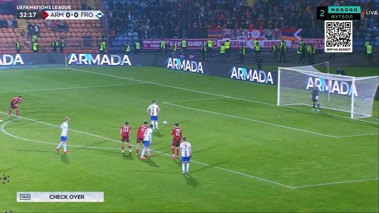 Фарерські острови обіграли Вірменію / Скріншот з трансляції Фарерські острови обіграли Вірменію / Скріншот з трансляції