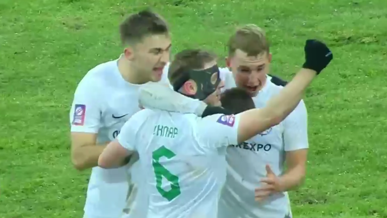 Гравці Ворскли святкують гол / Скріншот з трансляції Гравці Ворскли святкують гол / Скріншот з трансляції