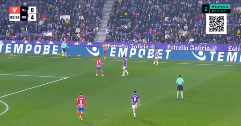 Вальядолид – Атлетико / Скриншот с матча Вальядолид – Атлетико / Скриншот с матча