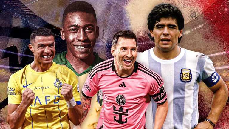 Роналду, Пеле, Мессі й Марадона / Фото GiveMeSport Роналду, Пеле, Мессі й Марадона / Фото GiveMeSport