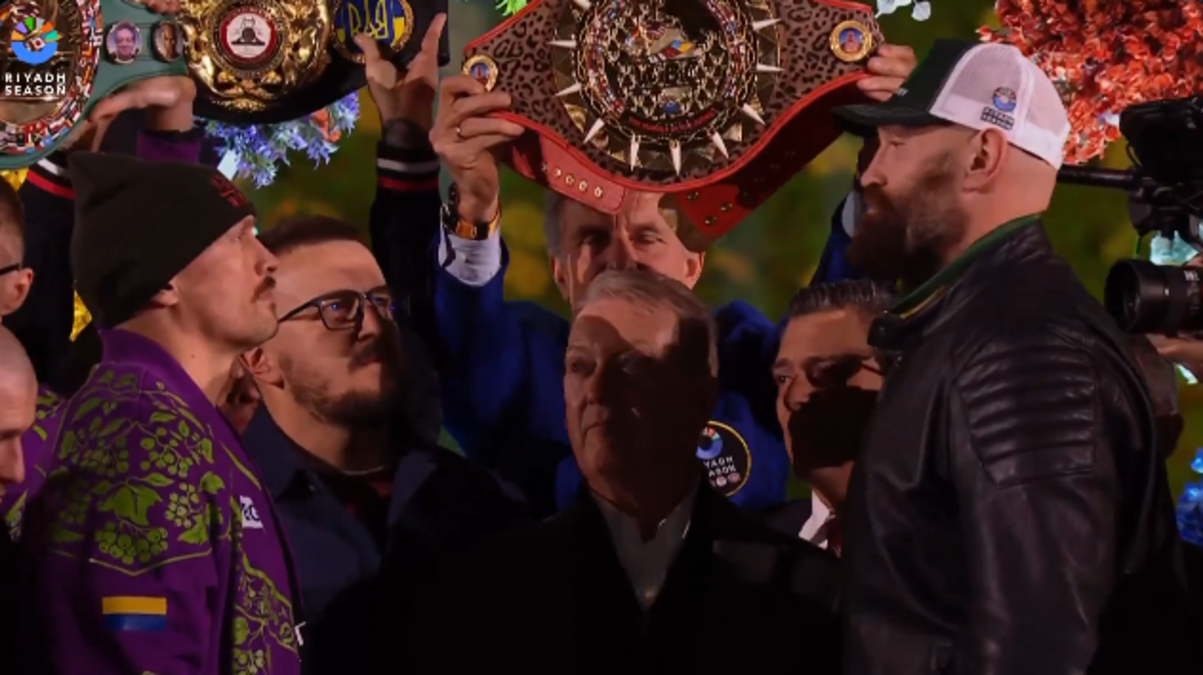 Олександр Усик й Тайсон Ф'юрі / Скріншот з відео