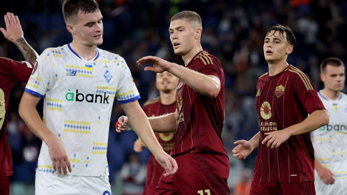 Тарас Михавко (ліворуч) у матчі проти Роми / Фото Getty Images Тарас Михавко (ліворуч) у матчі проти Роми / Фото Getty Images