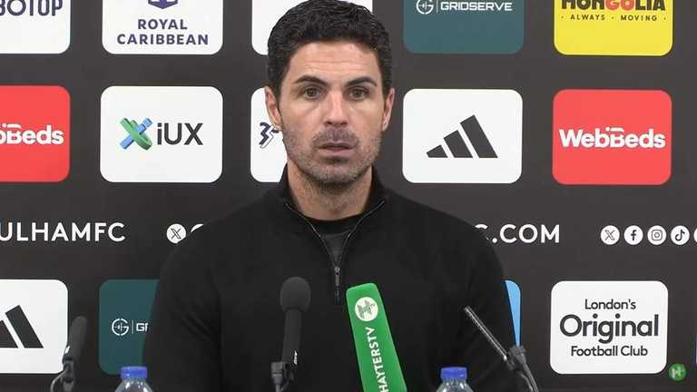 Мікель Артета / скріншот з прес-конференції Мікель Артета / скріншот з прес-конференції