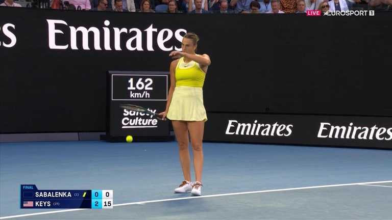 Аріна Соболенко / Скріншот з трансляції Аріна Соболенко / Скріншот з трансляції