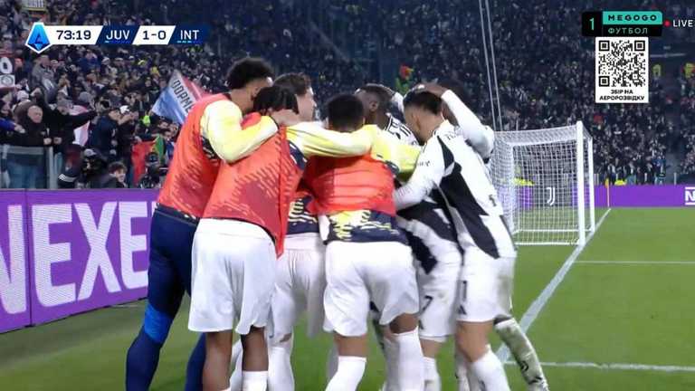 Гравці Ювентусасвяткують гол / Скріншот з відео Гравці Ювентусасвяткують гол / Скріншот з відео