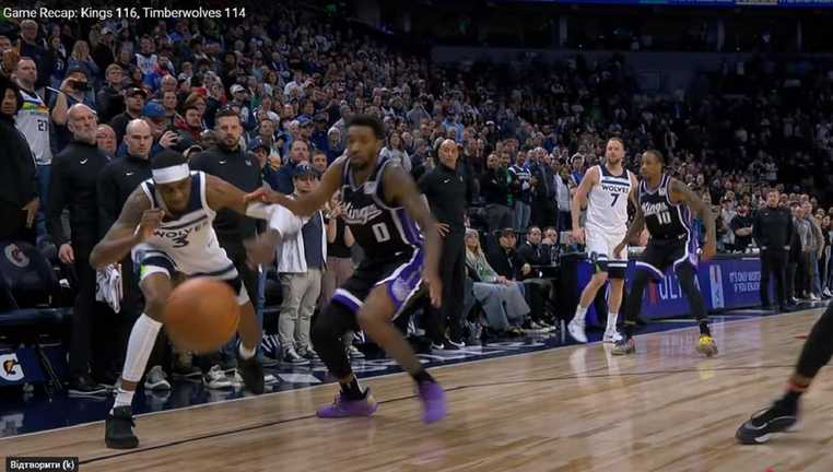 Сакраменто переміг Міннесоту / Скріншот з відео Сакраменто переміг Міннесоту / Скріншот з відео
