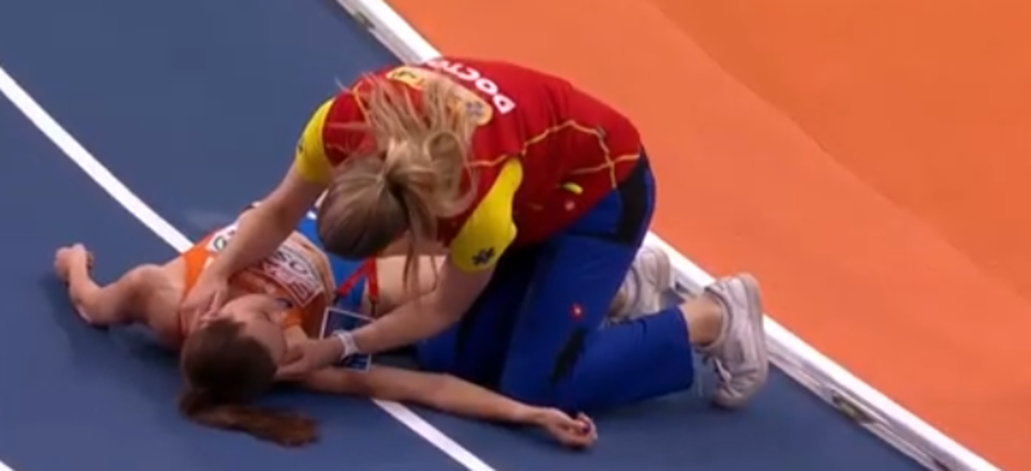 Морін Костер після падіння / Скріншот Морін Костер після падіння / Скріншот