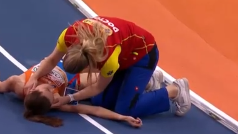 Морін Костер після падіння / Скріншот Морін Костер після падіння / Скріншот