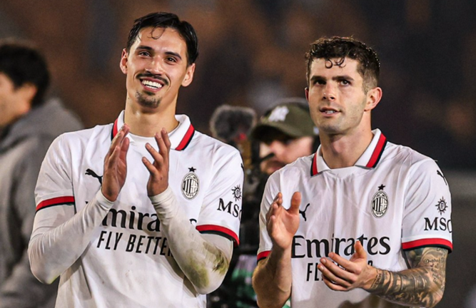 Рейндерс и Пулишич / Фото ФК Милан Рейндерс и Пулишич / Фото ФК Милан