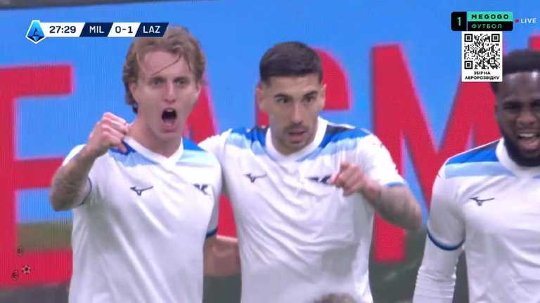 Гравці Лаціо святкують гол / Скріншот Гравці Лаціо святкують гол / Скріншот