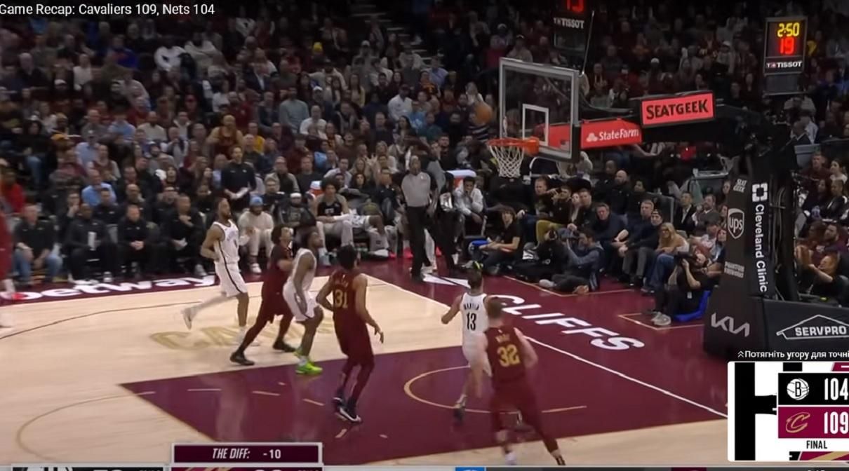 Кливленд обыграл Бруклин / Скриншот из видео Кливленд обыграл Бруклин / Скриншот из видео