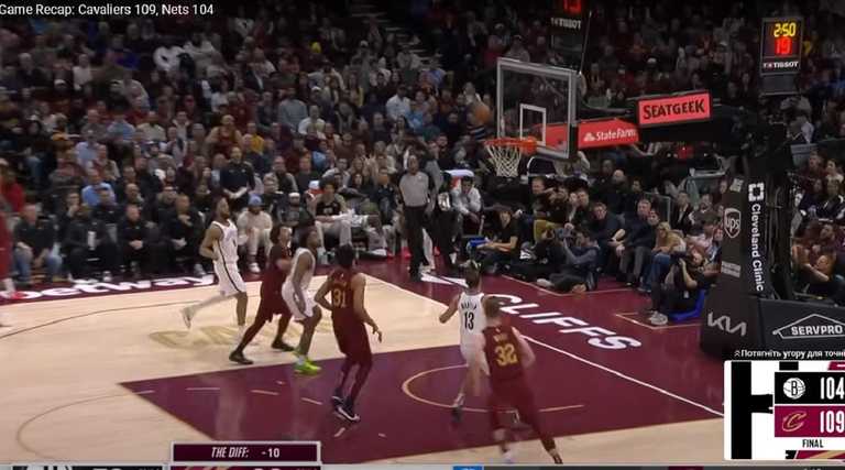 Кливленд обыграл Бруклин / Скриншот из видео Кливленд обыграл Бруклин / Скриншот из видео