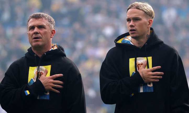 Сергій Ребров і Михайло Мудрик / Фото УАФ Сергій Ребров і Михайло Мудрик / Фото УАФ