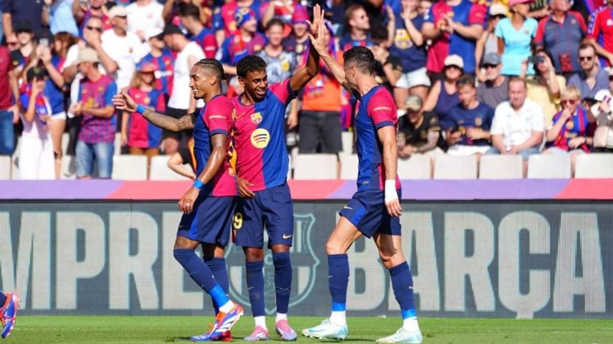 Рафінья, Ямаль та Лєвандовскі / Фото Ла Ліга