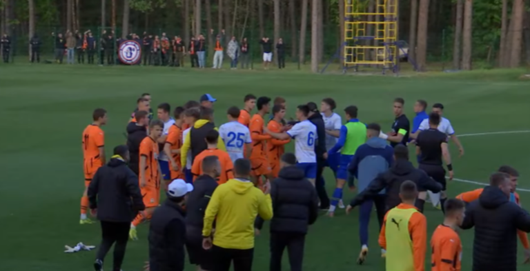 Сутичка між гравцями Динамо та Шахтаря / Скріншот