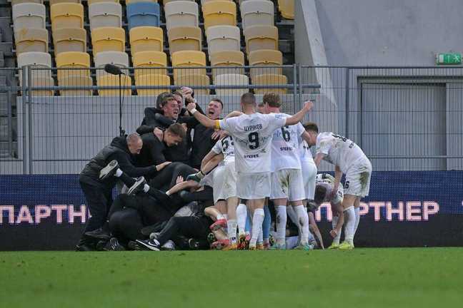 Емоції гравців Колоса в матчі з Шахтарем / Фото ФК Колос