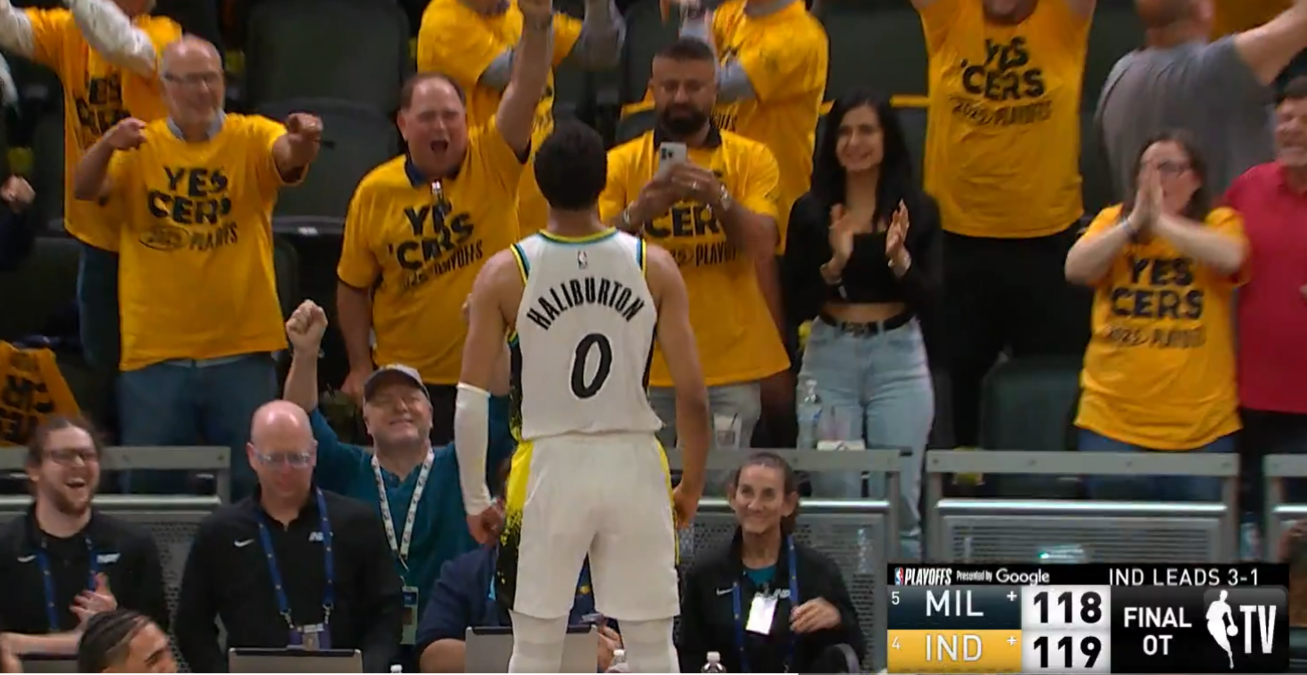 Герой последних секунд матча Тайрис Халибертон / Скрин