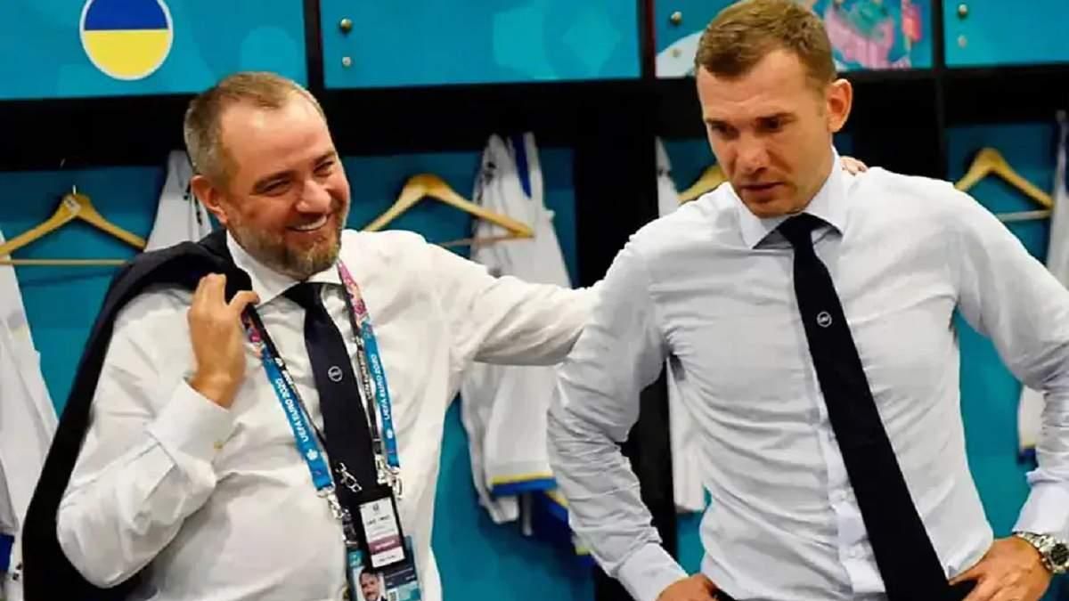 Андрей Павелко и Андрей Шевченко –бывший и нынешний президенты УАФ / Фото пресс-службы УАФ