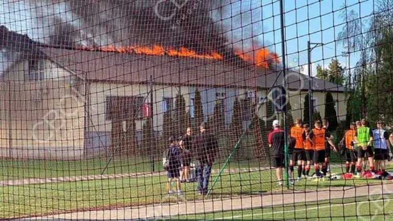 Пожежа на базі Кривбаса / Скріншот з відео Пожежа на базі Кривбаса / Скріншот з відео