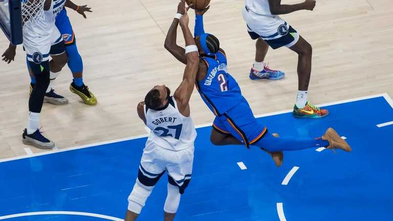 Шей Гілджес-Александер проти Руді Гобера / Фото Brett Rojo, Imagn Images Шей Гілджес-Александер проти Руді Гобера / Фото Brett Rojo, Imagn Images