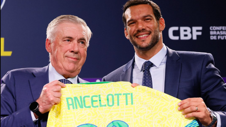 Анчелотті (ліворуч) / Фото Рафаель Рібейро / CBF Анчелотті (ліворуч) / Фото Рафаель Рібейро / CBF