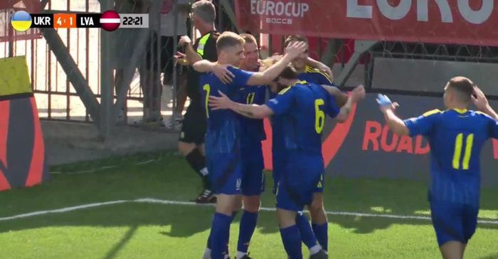 Сборная Украины по сокке разгромила Латвию и стала четвертьфиналистом чемпионата Европы