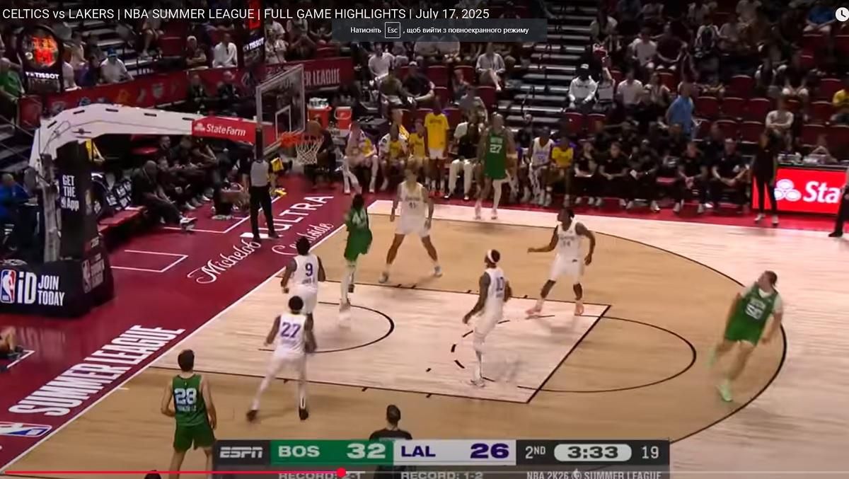 Бостон обіграв Лейкерс / Скріншот з відео