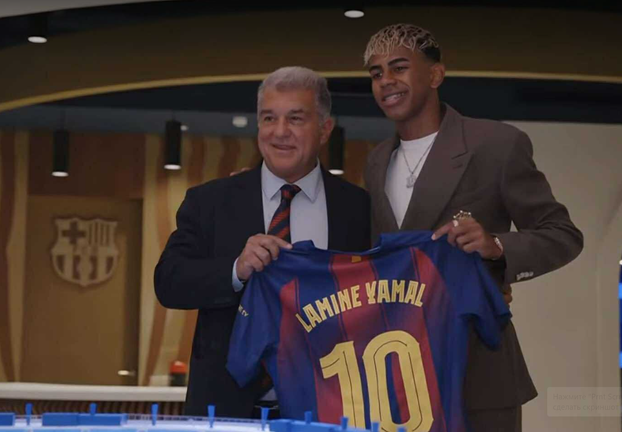 Жоан Лапорта та Ламін Ямаль / Фото з соцмереж