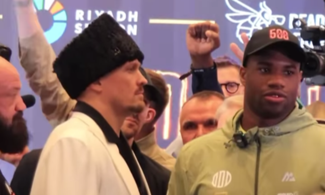 Усик та Дюбуа провели нервову битву поглядів – британець знову не витримав 