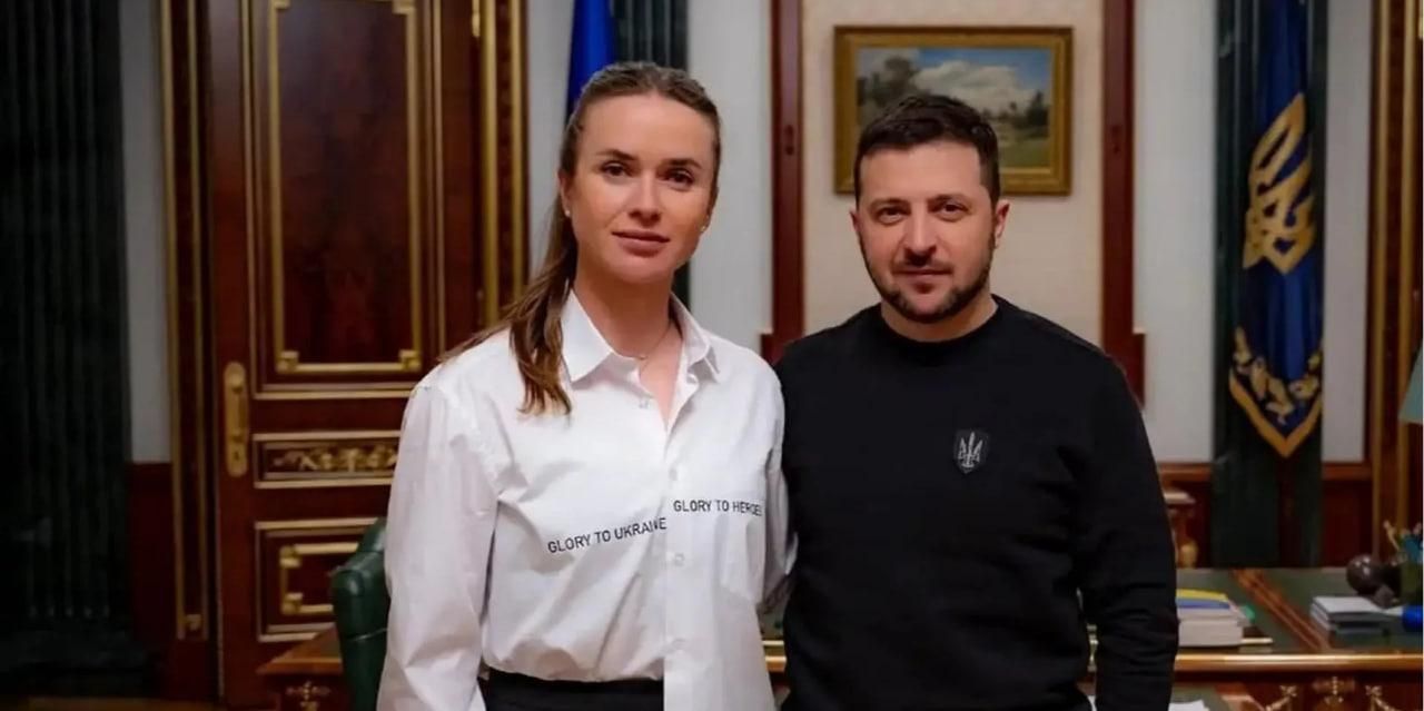 Еліна Світоліна з Володимиром Зеленським / Фото з Instagram Еліна Світоліна з Володимиром Зеленським / Фото з Instagram