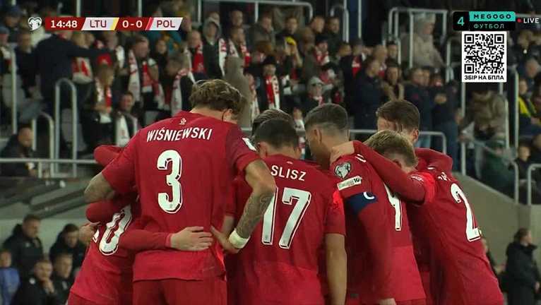Поляки празднуют гол / Скриншот из видео Поляки празднуют гол / Скриншот из видео