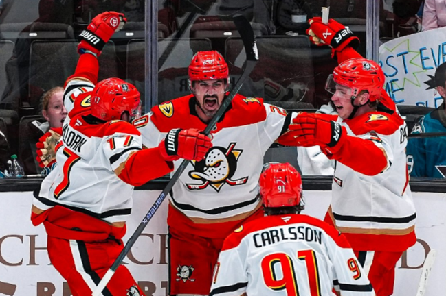 Сан-Хосе – Анахайм 6:7 / Фото x.com/NHL Сан-Хосе – Анахайм 6:7 / Фото x.com/NHL