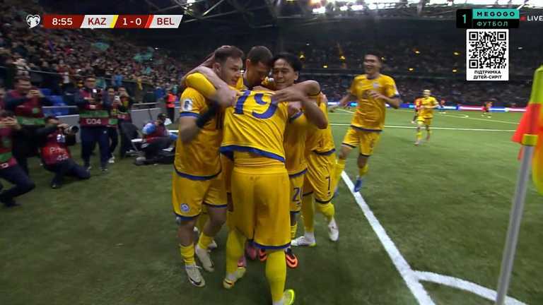 Гравці збірної Казахстану / Скріншот з відео Гравці збірної Казахстану / Скріншот з відео