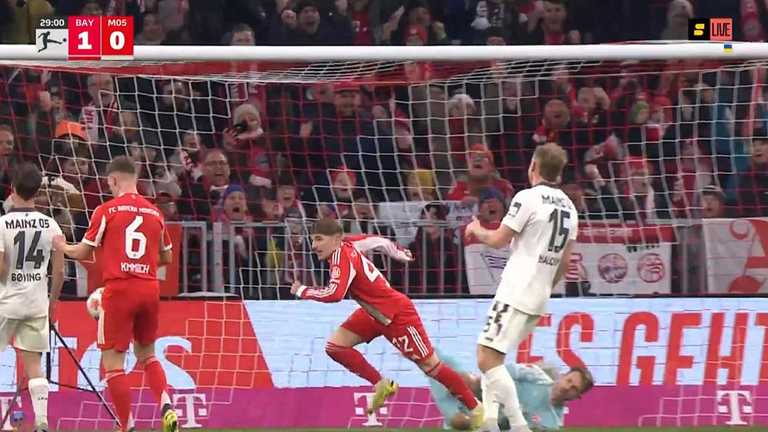 Баварія втратила очки з Майнцом / скріншот з відео Баварія втратила очки з Майнцом / скріншот з відео